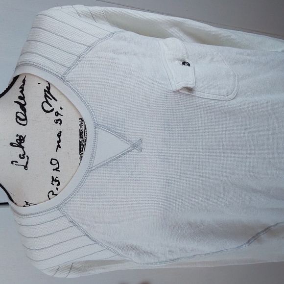 Inc- Mens Light Sweatshirt White w/Gray piping Soft Button Pocket Sz.XL - Picture 3 of 6
